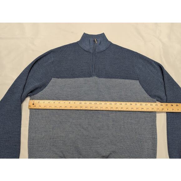 NWT Jeremy Argyle NYC Men's Merino Wool Blended 1/4 Zip Blue Sweater Mens XXL - Picture 7 of 8